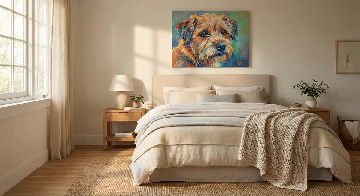 Pet canvas in bedroom bliss